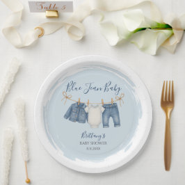 Blue Jean Baby shower Baby Outfit Papieren Bordje