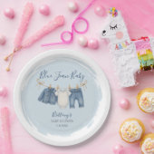 Blue Jean Baby shower Baby Outfit Papieren Bordje (Feest)