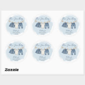Blue Jean Baby shower Baby Outfit Ronde Sticker (Vel)
