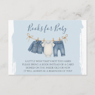Blue Jean Baby shower Boeken voor Baby Informatiekaartje