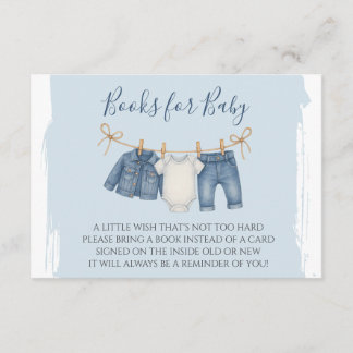 Blue Jean Baby shower Boeken voor Baby Informatiekaartje