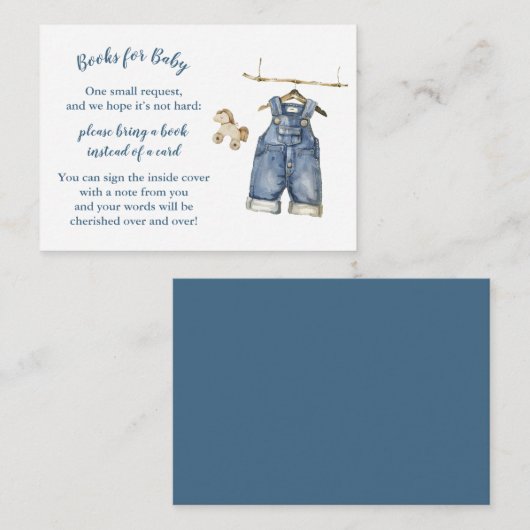 Blue Jean Baby Shower Books for Baby Card Informatiekaartje (Voorkant / Achterkant)