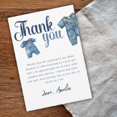 Blue Jean Baby shower Boy Denim Bedankkaart