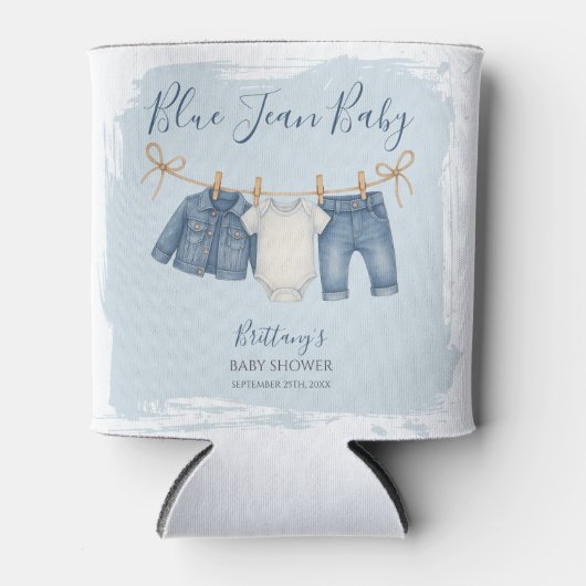 Blue Jean Baby shower Denim Baby Blikjeskoeler (Voorkant)