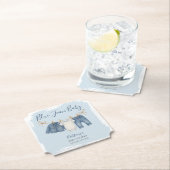 Blue Jean Baby shower Denim Baby Outfit Kartonnen Onderzetters (Insitu)
