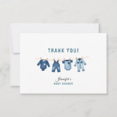 Blue Jean Baby Shower - Denim Theme Bedankkaart (Voorkant)