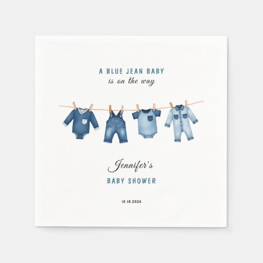 Blue Jean Baby Shower - Denim Theme Servet (Voorkant)