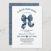 Blue Jean Baby Shower Invitation Kaart (Voorkant / Achterkant)