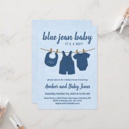 Blue Jean Baby shower Kaart