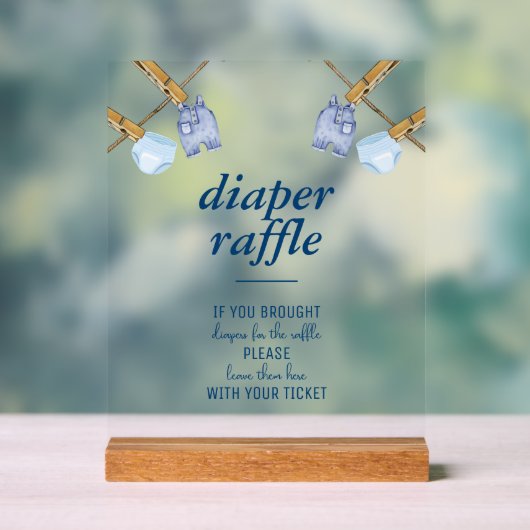 Blue Jean Baby shower | Luier Raffle Tafelblad Acryl Bord (Neutraal)