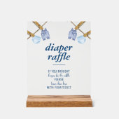 Blue Jean Baby shower | Luier Raffle Tafelblad Acryl Bord (Voorkant)