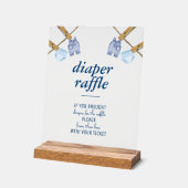 Blue Jean Baby shower | Luier Raffle Tafelblad Acryl Bord (Hoek)