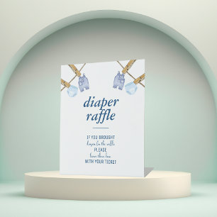 Blue Jean Baby shower Luier Raffle Tafelblad Reclamebord Met Voetstuk