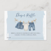 Blue Jean Baby shower Luierkrabbel Informatiekaartje (Voorkant)