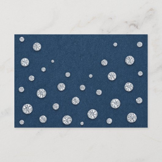 Blue Jean Baby shower Luierkrabbel Informatiekaartje (Achterkant)