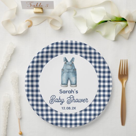 Blue Jean Baby shower Papieren Bordje (Huwelijk)