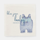 Blue Jean Baby shower servies | Denim Overalls Servet (Voorkant)