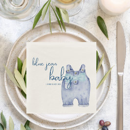 Blue Jean Baby shower servies | Denim Overalls Servet