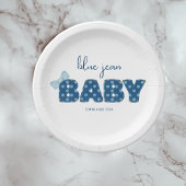Blue Jean Baby shower servies | denimparty Papieren Bordje