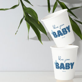 Blue Jean Baby shower servies | themafeest Papieren Bekers