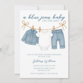 Blue Jean Baby shower voor jongens Kaart (Voorkant)
