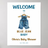 Blue Jean Baby shower welkomstbord Poster (Voorkant)