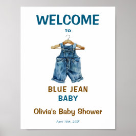 Blue Jean Baby shower welkomstbord Poster