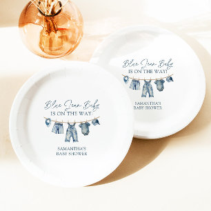 Blue Jean Baby shower, Western Baby shower Papieren Bordje