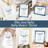 Blue Jean Baby shower, Western Baby shower Papieren Bordje