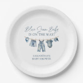 Blue Jean Baby shower, Western Baby shower Papieren Bordje (Voorkant)