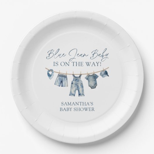 Blue Jean Baby shower, Western Baby shower Papieren Bordje (Voorkant)