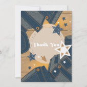 Blue Jean Baby Theme Denim Patchwork Baby shower Bedankkaart (Voorkant)