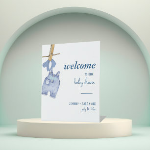 Blue Jean Baby   Welkom bij Baby shower Tafelblad Reclamebord Met Voetstuk
