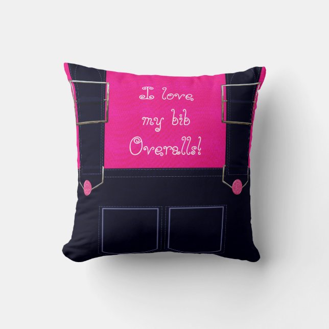 Blue Jean Bib Overalls PILLOW Kussen (Voorkant)