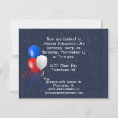 Blue Jean Birthday Invite Kaart (Achterkant)