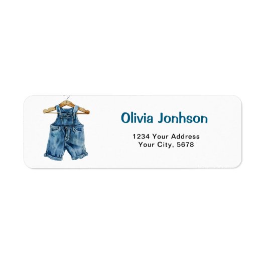 Blue Jean Boeken voor Baby Adres Etiket (Voorkant)