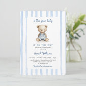 Blue Jean Boy Baby Shower Kaart (Staand voorkant)