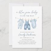Blue Jean Boy Baby shower Kaart (Voorkant)