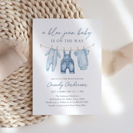 Blue Jean Boy Baby shower Kaart