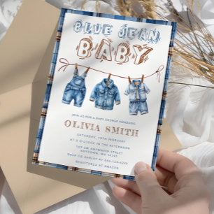 Blue Jean Boy Baby shower Kaart