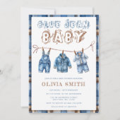 Blue Jean Boy Baby shower Kaart (Voorkant)