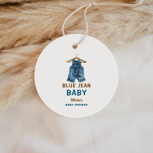 Blue Jean Boy Western Baby shower Bedankjes Labels