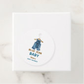 Blue Jean Boy Western Baby shower Bedankjes Labels (In situ)