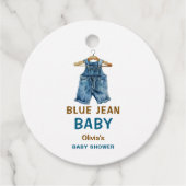 Blue Jean Boy Western Baby shower Bedankjes Labels (Voorkant)