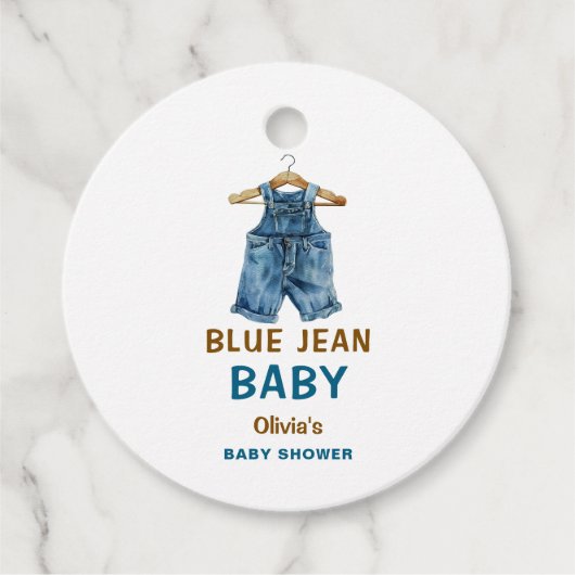 Blue Jean Boy Western Baby shower Bedankjes Labels (Voorkant)