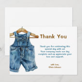 Blue Jean Boy Western Baby shower Bedankkaart (Voorkant / Achterkant)