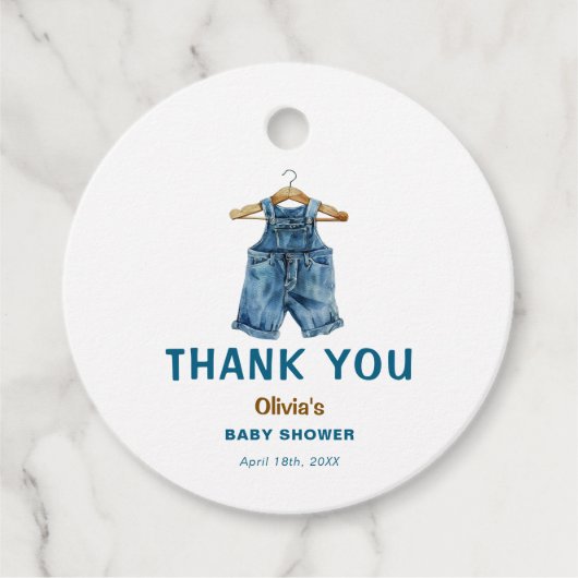 Blue Jean Boy Western Baby shower Bedankt Bedankjes Labels (Voorkant)