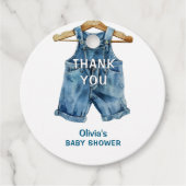 Blue Jean Boy Western Baby shower Bedankt Bedankjes Labels (Voorkant)