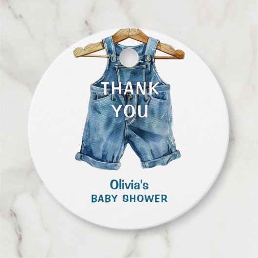 Blue Jean Boy Western Baby shower Bedankt Bedankjes Labels (Voorkant)