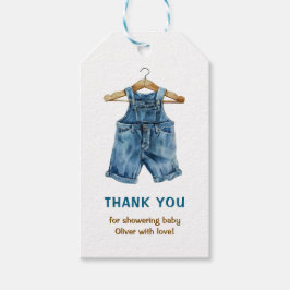 Blue Jean Boy Western Baby shower Bedankt Cadeaulabel